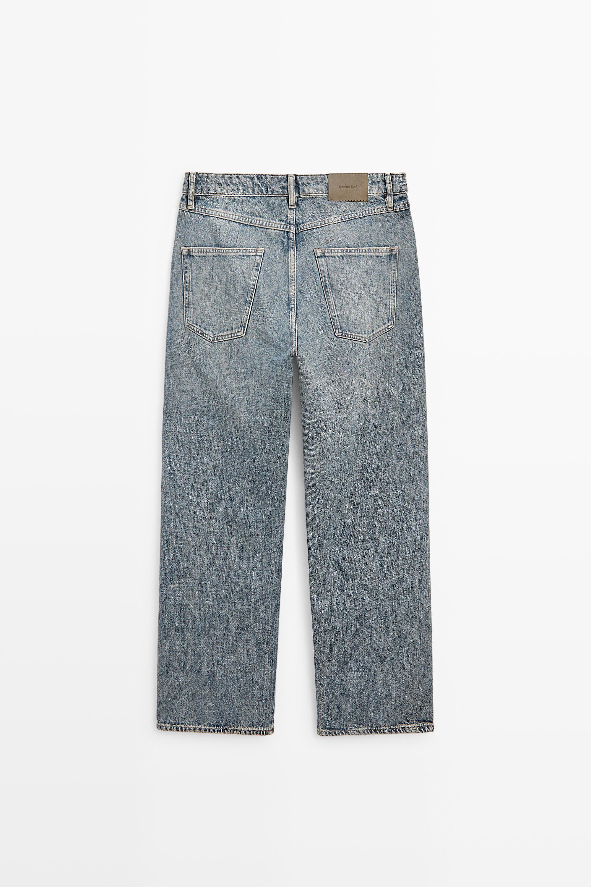 100% cotton wide-leg jeans